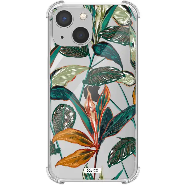 Colorful Tropical Leaves Apple iPhone 13 mini Clear PC Case