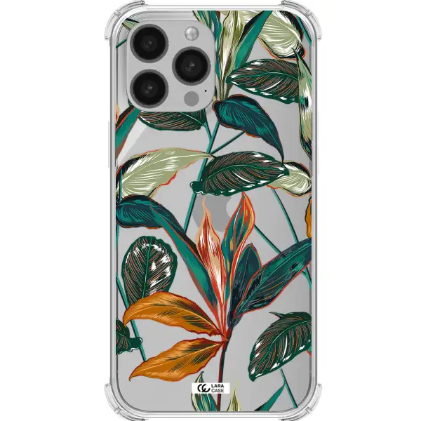 Colorful Tropical Leaves Apple iPhone 13 Pro Clear PC Case