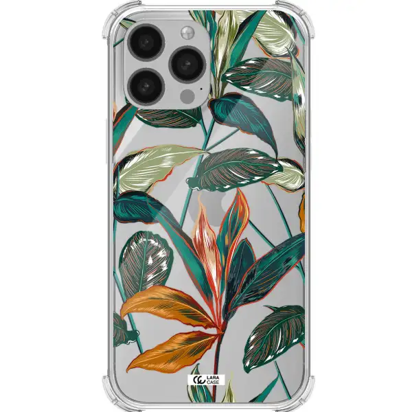 Colorful Tropical Leaves Apple iPhone 13 Pro Max Clear PC Case