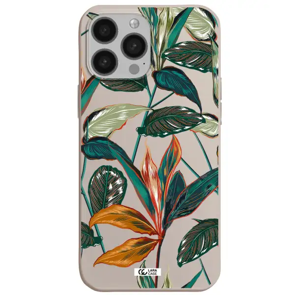 Colorful Tropical Leaves Apple iPhone 13 Pro Silicone Stone Case