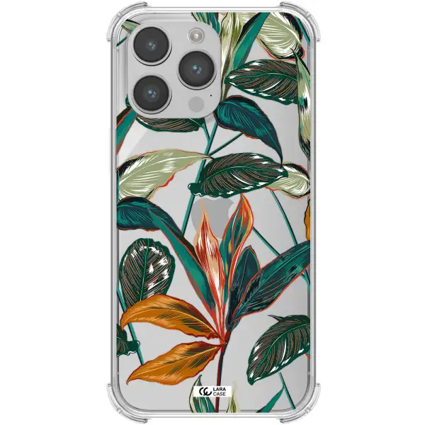 Colorful Tropical Leaves Apple iPhone 14 pro Clear PC Case