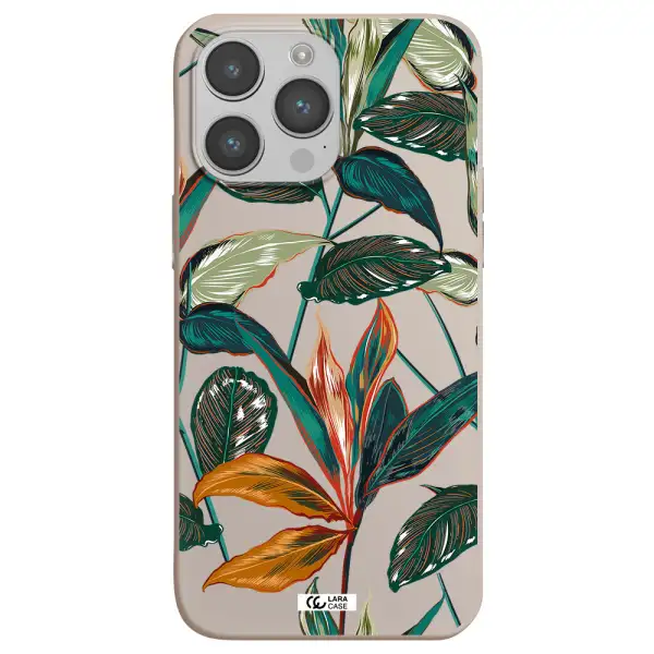 Colorful Tropical Leaves Apple iPhone 14 pro max Silicone Stone Case