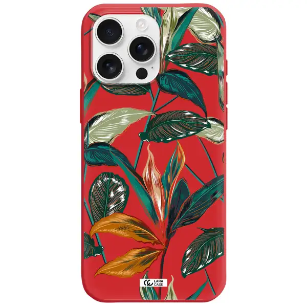 Colorful Tropical Leaves Apple Iphone 16 Pro Max Silicone Stone Case