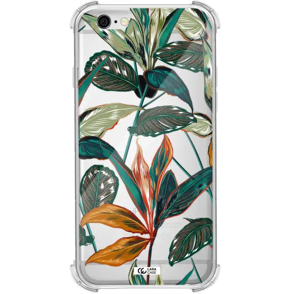 Colorful Tropical Leaves Apple iPhone 6 Clear PC Case