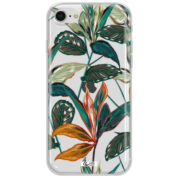 Colorful Tropical Leaves Apple Iphone Se 2020 Clear Tpu Case