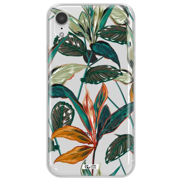 Colorful Tropical Leaves Apple iPhone XR Clear TPU Case