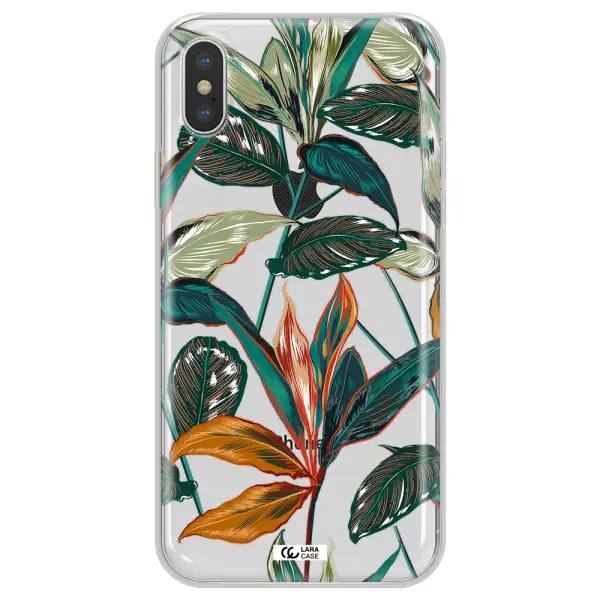 Colorful Tropical Leaves Apple iPhone XS max Clear TPU Case