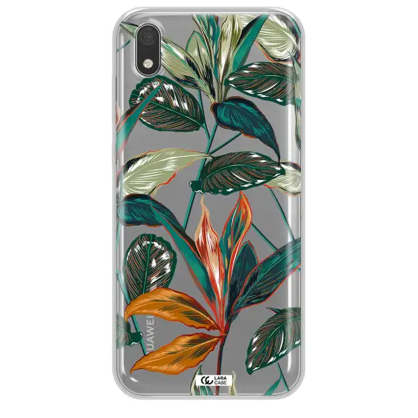 Colorful Tropical Leaves Huawei Honor 8S Clear TPU Case