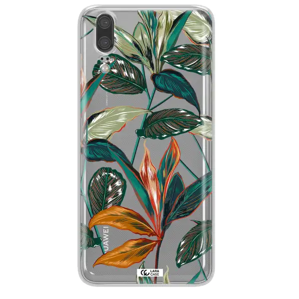 Colorful Tropical Leaves Huawei P20 Clear TPU Case