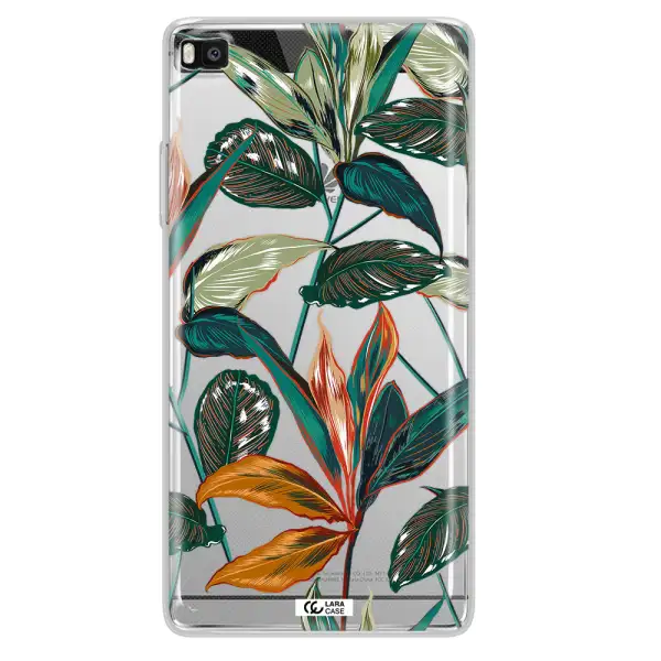 Colorful Tropical Leaves Huawei P8 Clear TPU Case