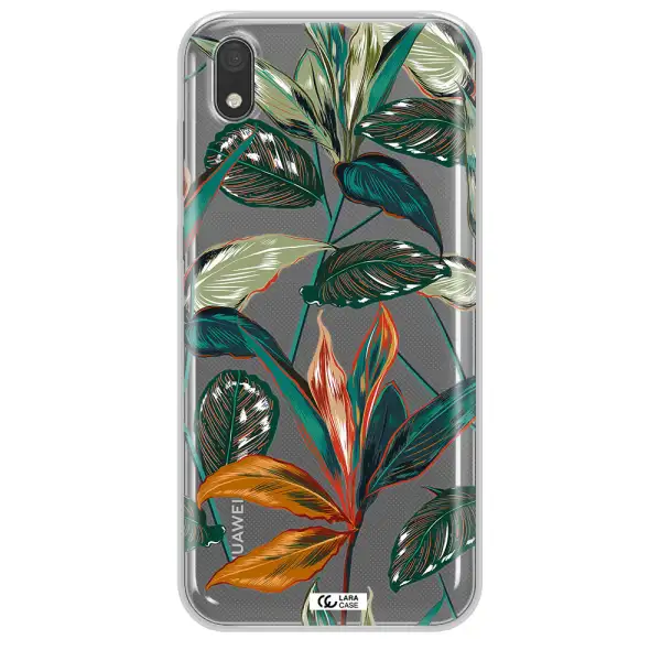 Colorful Tropical Leaves Huawei Y5 2019 Clear TPU Case
