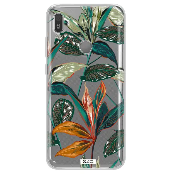 Colorful Tropical Leaves Huawei Y6 2019 Clear TPU Case