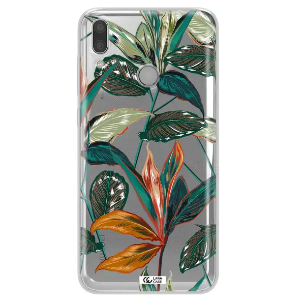 Colorful Tropical Leaves Huawei Y7 2019 Clear TPU Case