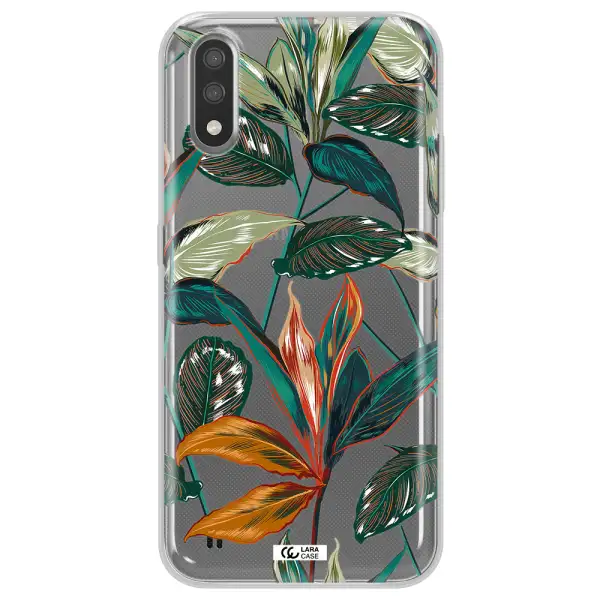 Colorful Tropical Leaves Samsung A01 Clear TPU Case