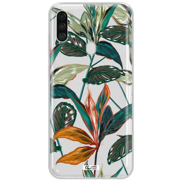 Colorful Tropical Leaves Samsung A11 Clear TPU Case