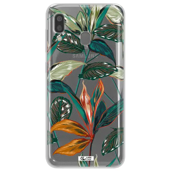 Colorful Tropical Leaves Samsung A20 Clear TPU Case