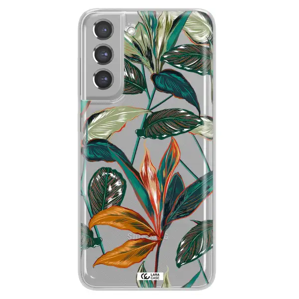 Colorful Tropical Leaves Samsung A21 Fe Clear TPU Case