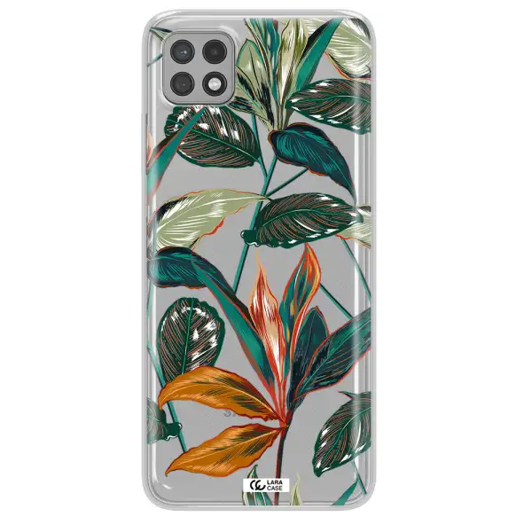 Colorful Tropical Leaves Samsung A22 5g Clear TPU Case