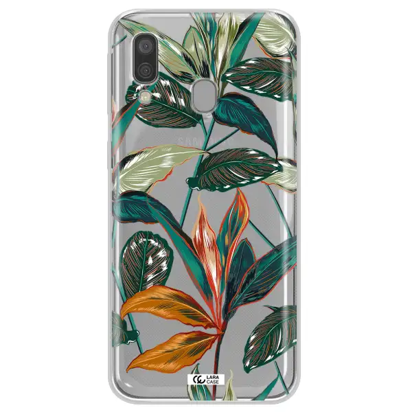 Colorful Tropical Leaves Samsung A40 Clear TPU Case