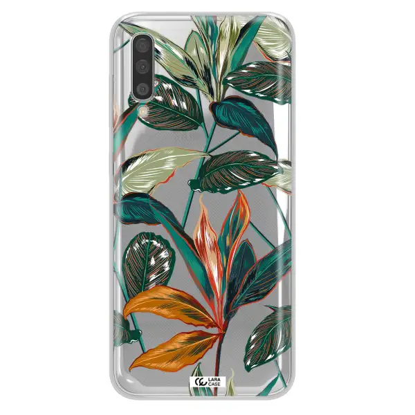 Colorful Tropical Leaves Samsung A50S Clear Tpu Case