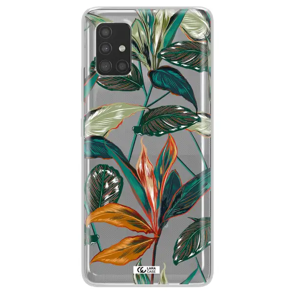 Colorful Tropical Leaves Samsung A51 Clear TPU Case