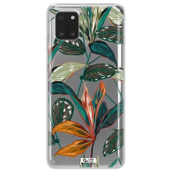 Colorful Tropical Leaves Samsung A81 Clear TPU Case