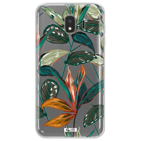 Colorful Tropical Leaves Samsung J4 Clear TPU Case