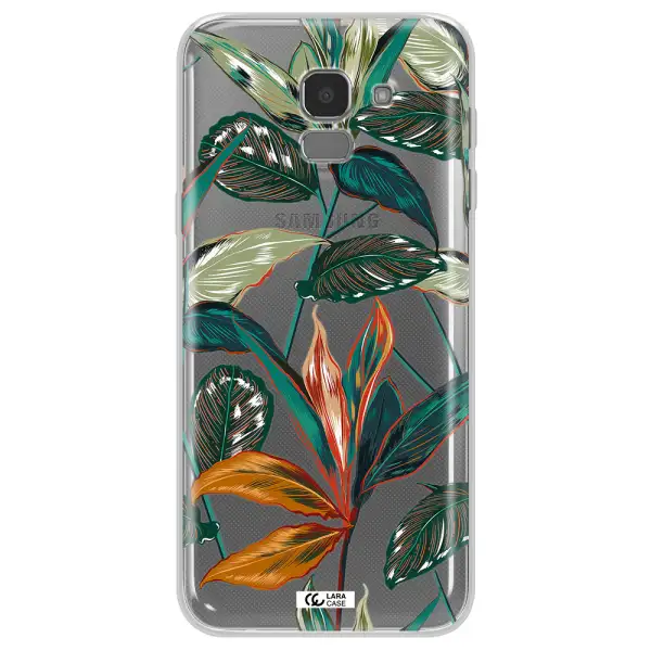 Colorful Tropical Leaves Samsung J6 Clear TPU Case
