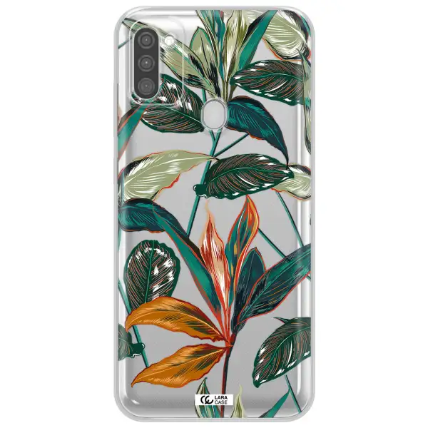 Colorful Tropical Leaves Samsung M11 Clear TPU Case