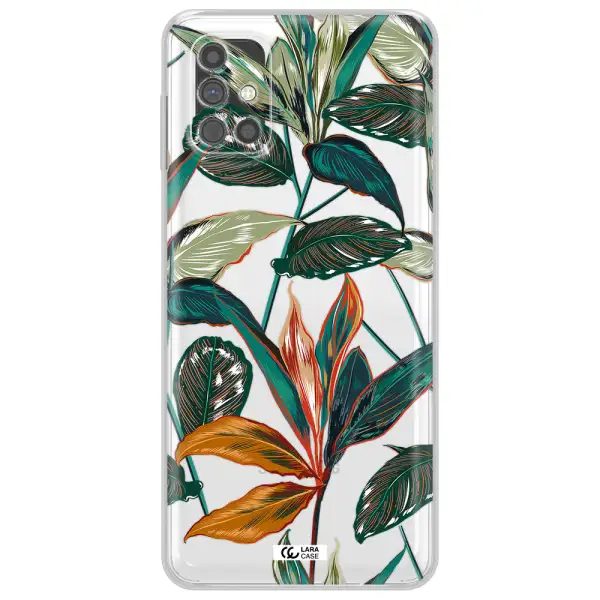 Colorful Tropical Leaves Samsung M51 Clear TPU Case