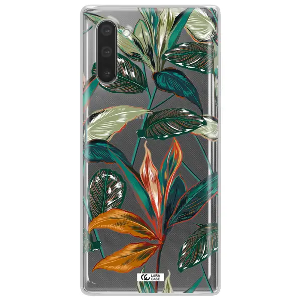 Colorful Tropical Leaves Samsung Note 10 Clear TPU Case
