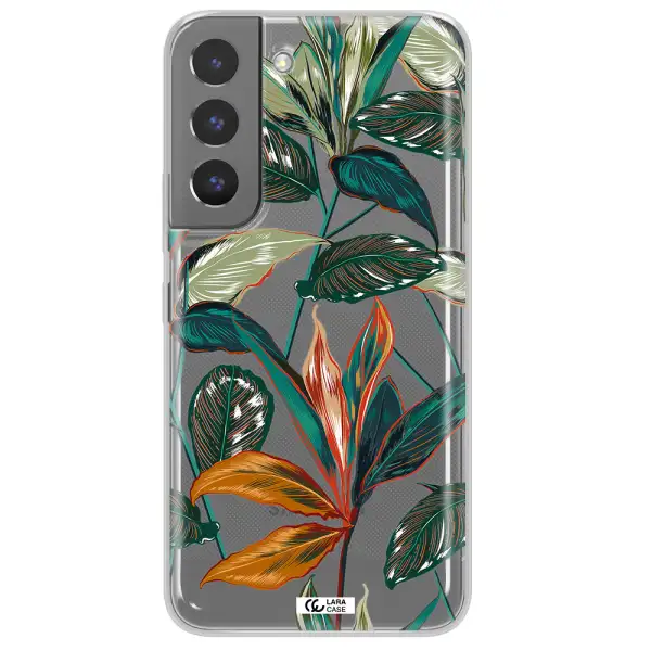Colorful Tropical Leaves Samsung S 22 Clear TPU Case