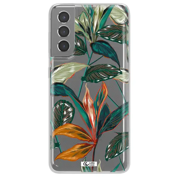Colorful Tropical Leaves Samsung S21 Plus Clear TPU Case