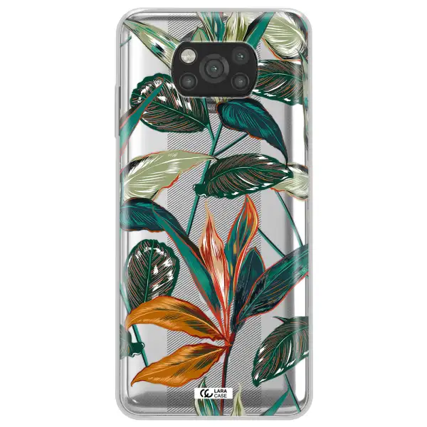 Colorful Tropical Leaves Xiaomi Poco X3 Clear TPU Case
