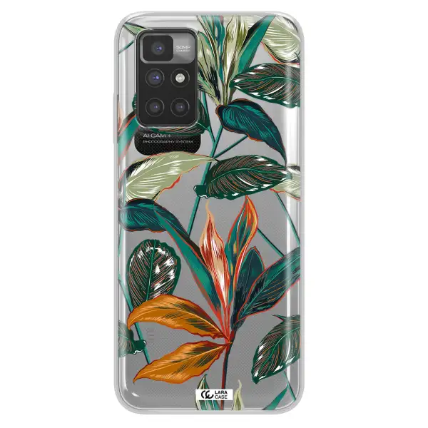 Colorful Tropical Leaves Xiaomi Redmi 10 Clear TPU Case