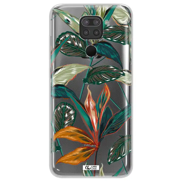 Colorful Tropical Leaves Xiaomi Redmi Note 9 Clear TPU Case
