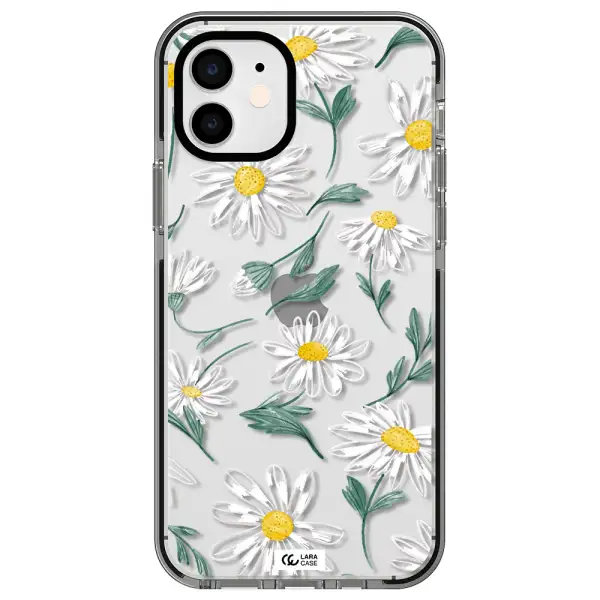 Papatia With Stem Apple iPhone 12 impact black border Case