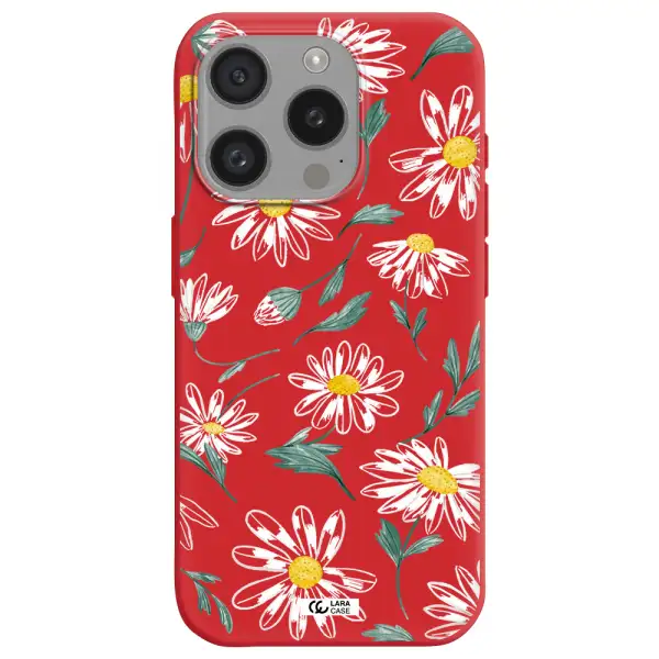 Papatia With Stem Apple Iphone 15 Pro Silicone Imperial Red Case