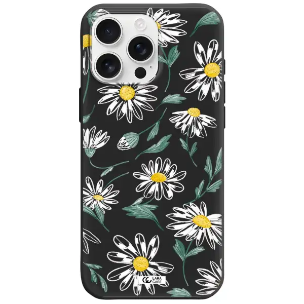 Papatia With Stem Apple Iphone 16 Pro Max Silicone Black Case
