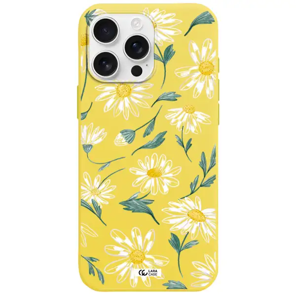 Papatia With Stem Apple Iphone 16 Pro Max Silicone Canary Yellow Case