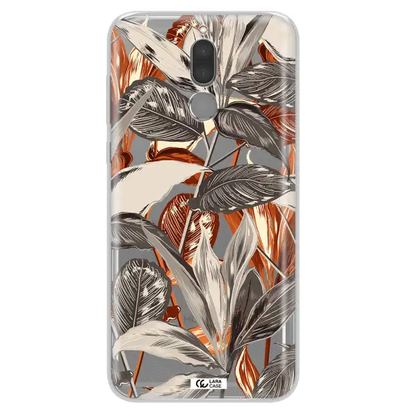 Brown Tropical Leaves Huawei Mate 10 Lite Clear TPU Case