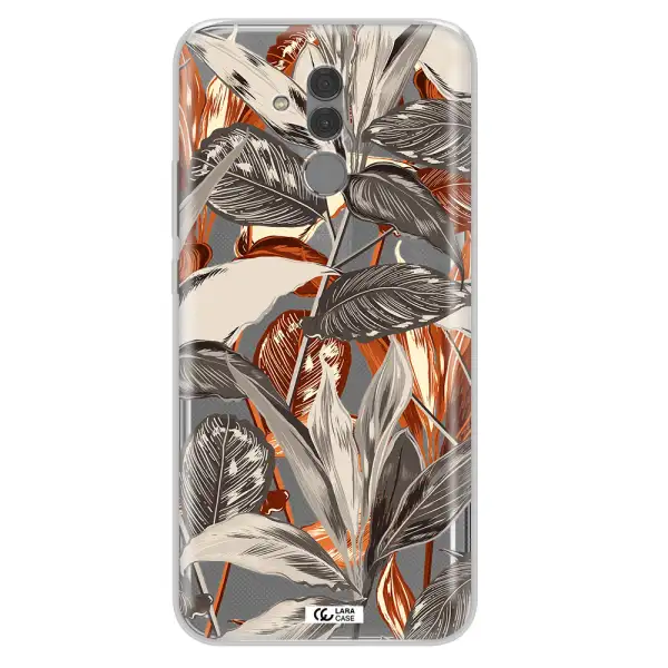 Brown Tropical Leaves Huawei Mate 20 Lite Clear TPU Case