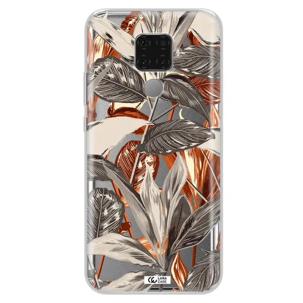 Brown Tropical Leaves Huawei Mate 30 Lite Clear TPU Case