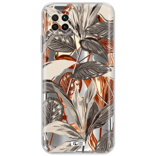 Brown Tropical Leaves Huawei Nova 7I Clear Tpu Case