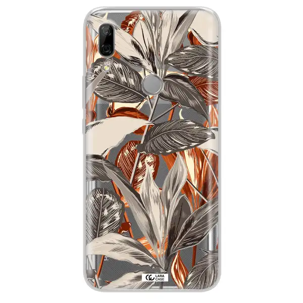 Brown Tropical Leaves Huawei P Smart Z Clear TPU Case