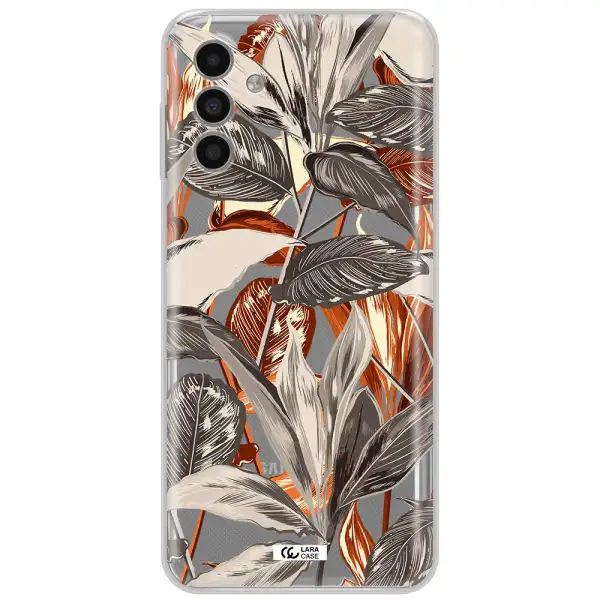 Brown Tropical Leaves Samsung A13 5G Clear Tpu Case