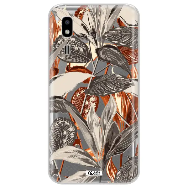 Brown Tropical Leaves Samsung A2 Core Clear TPU Case