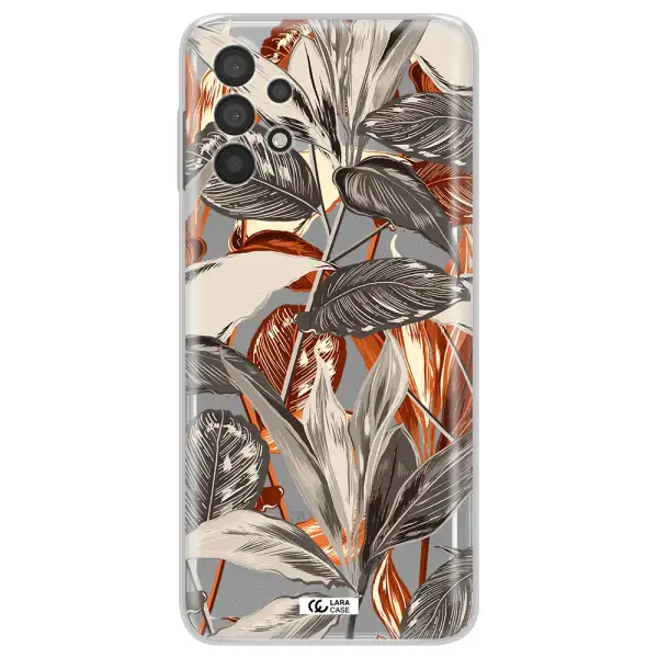 Brown Tropical Leaves Samsung A32 4G Clear Tpu Case
