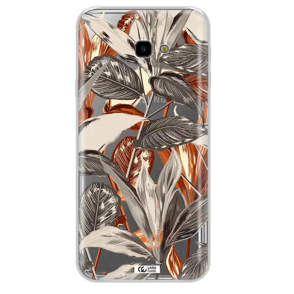 Brown Tropical Leaves Samsung J4 Plus Clear TPU Case