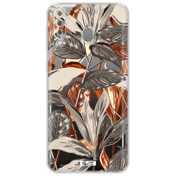 Brown Tropical Leaves Samsung M30 Clear TPU Case
